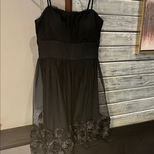 T.J.Maxx Black Mini Dress with Floral Accents